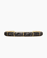 Forged Carbon Faceted Cuff Bracelet in 18K Yellow Gold, 8.5mm